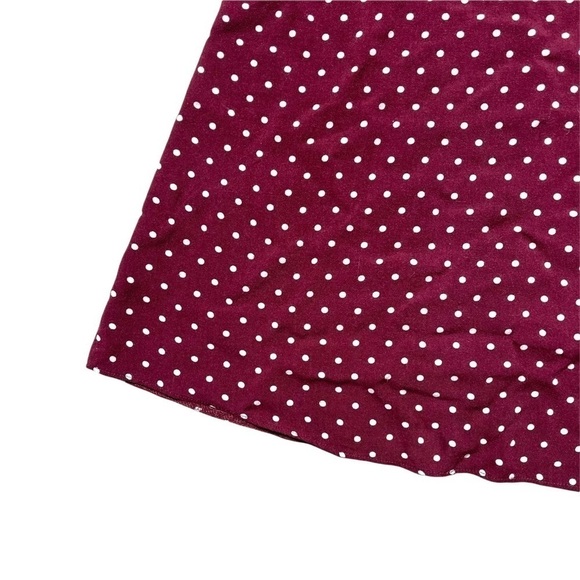 American Eagle Outfitters Burgundy Dotted Mini Dress S - Picture 3 of 10
